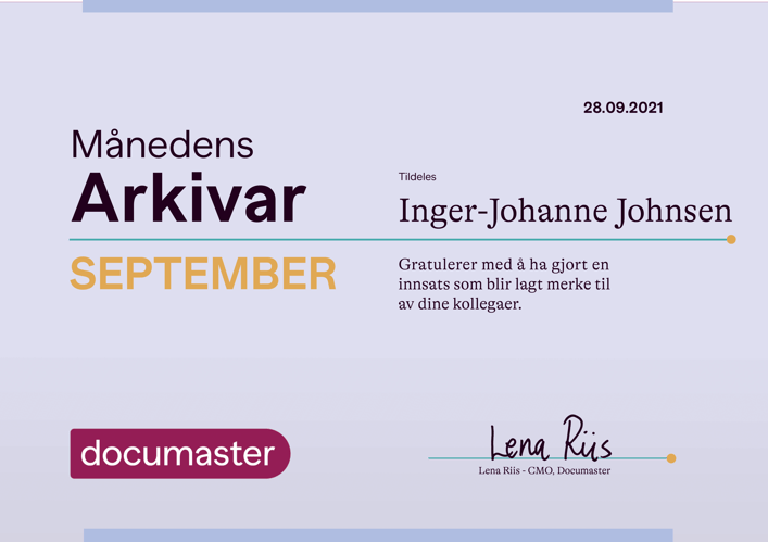 Månedens arkivar september