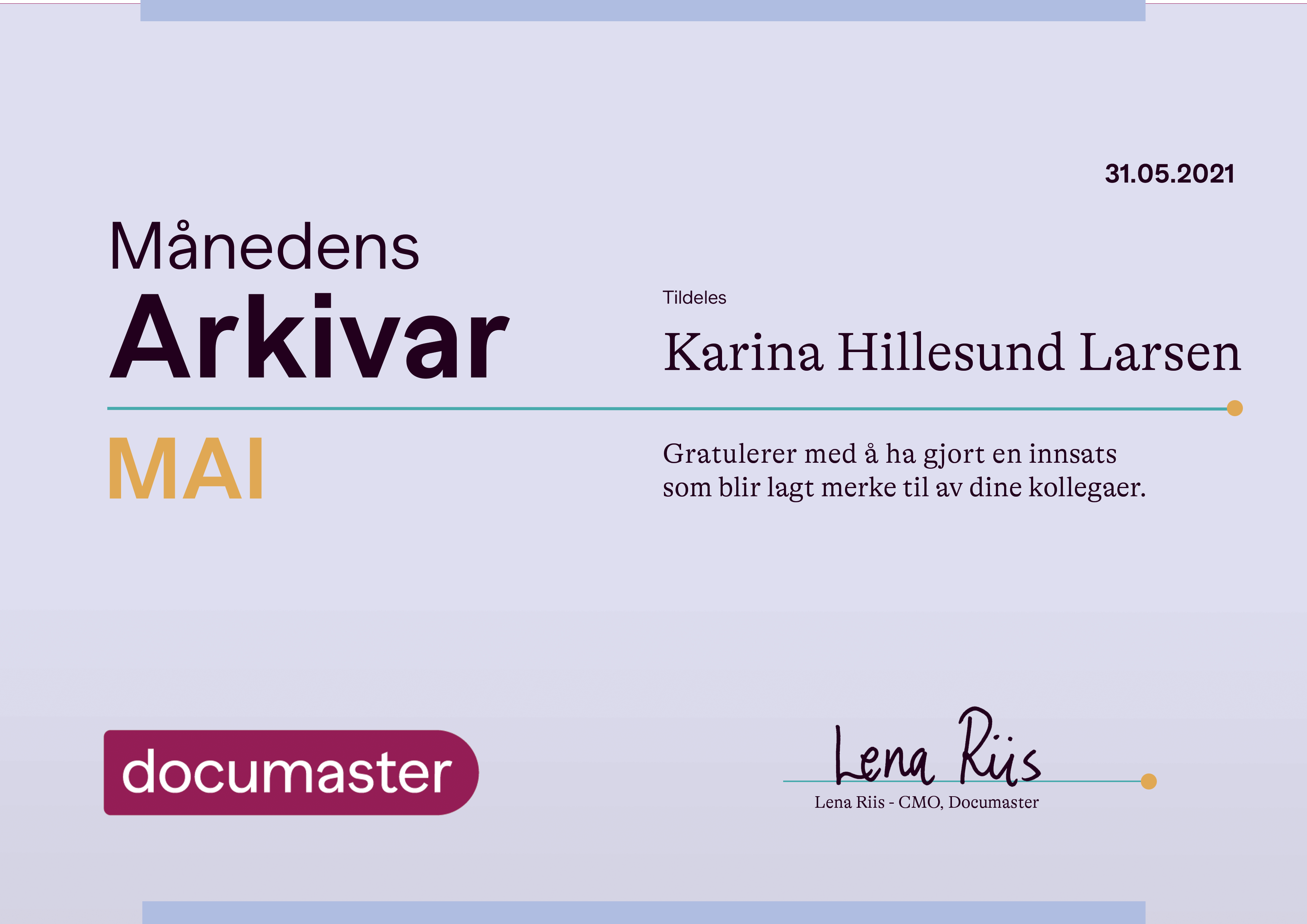Månedens arkivar Mai