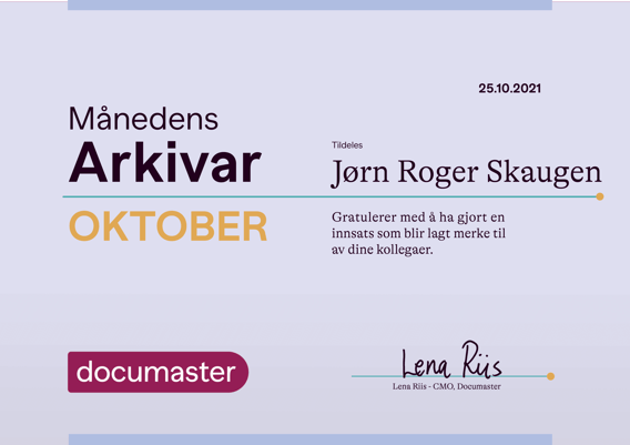 Månedens arkivar Oktober
